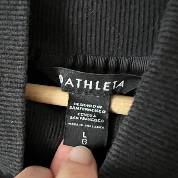Athleta Cozy Karma Funnel Neck Sweatshirt Black Women's Size Large - Picture 5 of 9
